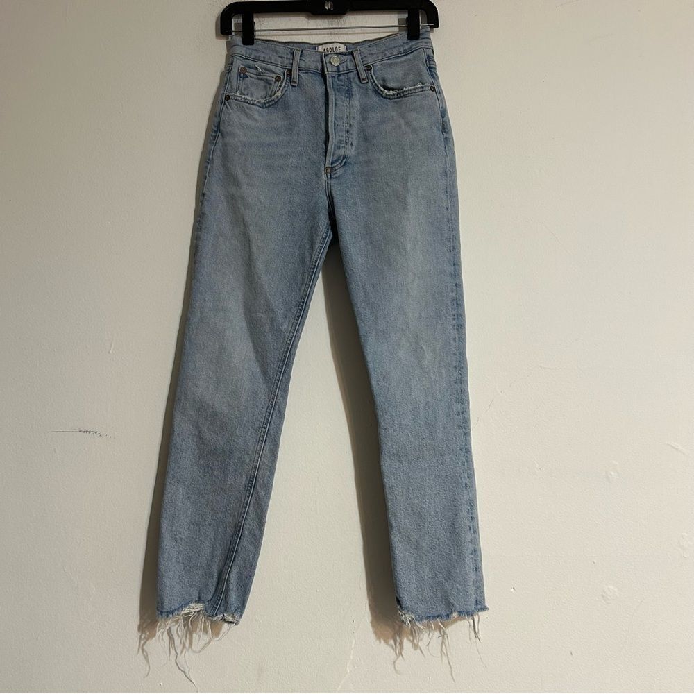 Agolde Riley High Rise Straight Leg Crop Jeans in Bitter Size 25